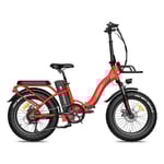 FAFREES F20 Max - Elcykel - 20" hjul - 500W motor - 48V 18AH batteri - Röd