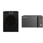 Russell Hobbs Freestanding Washing Machine, 8kg Capacity, 1400 rpm, 15 Programmes, Eco Technology & RHM2076B 20 Litre 741 W Black Digital Solo Microwave with 5 Power Levels