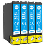 4 Cyan Ink Cartridges For Epson XP-212, XP-215, XP-225, XP-302, XP-312, NON-OEM