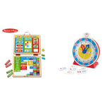 Melissa & Doug My First Daily Magnetic Calendar | Developmental 3+ & 14284 Turn and Tell Clock Developmental Toy Motor Skills 3+ Gift for Boy or Girl, Brown, 27.305 cm*60.325 cm*27.94 cm