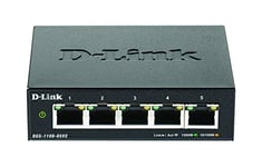 D-Link DGS-1100-05V2 Switch administrable Smart Gigabit 5 ports avec prise en charge VLAN, fonctionnalités de couche 2, QoS, 802.3az EEE, sans ventilateur