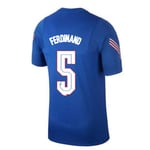 2020-2021 England Training Football Soccer T-Shirt (Blue) (Rio Ferdinand 5)
