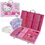 Hello Kitty Kit de Fournitures de Peinture Enfant, Mallette Dessin et Coloriage Feutres Crayons - Cadeau Fille