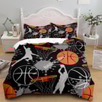 Sport-4 3D-tryckt basketboll sängkläder set påslakan täcke örngott enkel dubbel barn present Db AU single 140x210cm