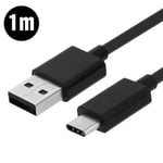 Câble USB type C Noir Longueur 1m pour Asus Zenfone 4 Max Plus ZC554KL