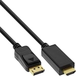 InLine 17182I Câble convertisseur DisplayPort vers HDMI 4K/60 Hz Noir 2 m