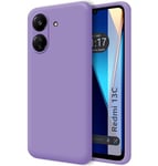 Tumundosmartphone Coque en Silicone Liquide Ultra Douce pour Xiaomi Redmi 13C Couleur Violette