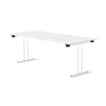 Fällbart bord Dinner Style, Storlek 180x80 cm, Bordsskiva Vit, Stativ Krom
