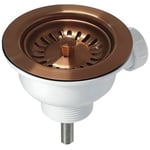 90mm Brushed Copper Strainer Waste For Astini, RAK, Rangemaster Ceramic Sink