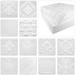 Marbet Design - dalles plafond polystyrène eps blanc 30 décors différents 50x50cm paquet économique: 2 m² / 8 panneaux, Tisza