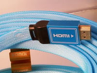 Cable HDMI 1.4 Plat Full HD 3D, Couleur: Bleu, Longueur: 3m