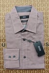 New Hugo BOSS mens red Italian regular long sleeve casual smart suit shirt SMALL