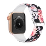 Floral Bands Compatible with Apple Watch Straps 38mm 42mm 40mm 44mm Soft Silicone Pattern Printed Replacement Straps Wristband Bracelet for Iwatch 6/SE/5/4/3/2/1 UK81026 (42mm/44mm,#20)