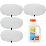 4 Mop Pads Detergent for MORPHY RICHARDS 70495 2 in 1 Steam Cleaner Cloth Citrus