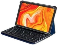 Navitech Blue Rotational Bluetooth Keyboard Case For Spice Mi-710 7" Tablet