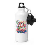 70s Baby Sports Water Bottle Born 1970 Birthday Brother Sister Retro Best Friend