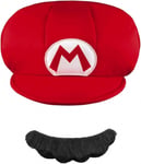 Super Mario Mario Hat & Mustache (Child One Size)