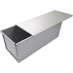 Pullman brödform med lock, 1,65 lb degkapacitet, Non-stick rektangulär platt toastlåda - Silver (750G)