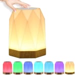 Table Lamp, KMASHI Touch Sensor Bedside Lamps, Dimmable Warm White Light & Color Changing RGB for Bedrooms, Camping