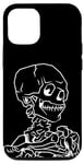Coque pour iPhone 14 Van Gogh Line Art, Tête de squelette
