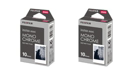 Fuji - Instax Mini Film Monochrome 10-Pack BUNDLE with 2 x