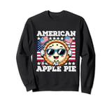 American As Apple Pie USA Flag funny Cartoon pie 4th of July Sweatshirt