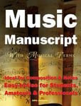 Jake Jackson - Music Manuscript with Musical Terms Ideal for Composition & Notes, Easy-to-use Students, Amate Bok