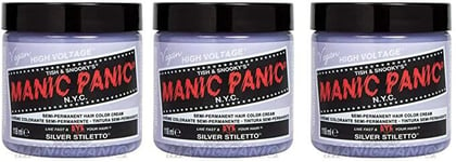 Manic Panic Silver Stiletto Classic Creme Vegan Semi Permanent Hair Dye 3x 118ml