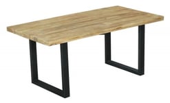 Fargo 10 Seater Industrial Dining Table - Rustic Mango Wood With Black U Legs
