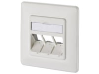 Metz Metz Connect Keystone Väggdosa 3-Port Blank Vit