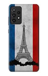 Vintage France Flag Eiffel Tower Case Cover For Samsung Galaxy A72, Galaxy A72 5G