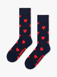 Happy Socks Heart Socks Gift Set, One Size, Navy/Red