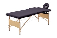 Hopfällbar massagebänk 2 sektioner trä mörklila - Lila 110187