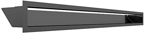 Grille de Ventilation KRATKI AIR | Grille d'air Chaud 9 x 100 cm | Graphite | Grille d'extraction pour Ventilation de cheminée | Prise d'air à Un Angle de 45 degrés | résistant à la surchauffe