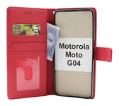 New Standcase Wallet Motorola Moto G04 (Röd)