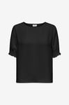 JDY - Blus jdyDivya Life 2/4 O-neck Smock Top - Svart