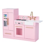 Teamson Kids - Cuisine enfant dînette machine à glace frigo Rose (2 pièces) TD-12302P