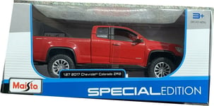 Chevrolet Colorado ZR2 in red  2017, 1:27 scale diecast pickup model from Maisto