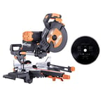 Evolution Power Tools R255SMS-DB+ Multi-Material Double-Bevel Sliding Mitre Saw, 255 mm, (110 V) with 255 mm Diamond Blade