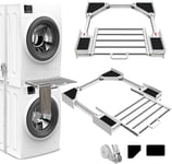 "Universal Washer and Dryer Stacking Kit with Adjustable Shelf - Fits 53-68cm"