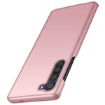 anccer Compatible for Moto Edge Case, [Anti-Drop] Slim Thin Matte Hard Case, Full Protective Cover For Moto Edge (Rose Gold)