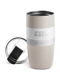 Simple Modern Travel Coffee Mug Tumbler with Flip Lid | Reusable Insulated Stainless Steel Thermos Cold Brew Iced Coffee Cup | Valentines Gifts for Him Her | Voyager Collection | 16oz | Almond Birch