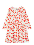 Hearts Aop Ls Dress Red Mini Rodini