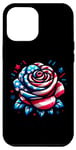 Coque pour iPhone 15 Pro Max Rose 4 juillet Drapeau américain américain pour garçons et filles