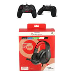 Manette SWITCH Filaire Nintendo PRO GAMING Spirit of gamer + CASQUE SWITCH PRO-UC40S SWITCH EDITION