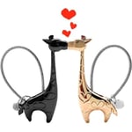 2st Par Nyckelringar, Söt Giraffe Nyckelringar Magnetic Love