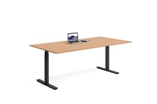 Wulff Höj och sänkbart skrivbord 200x80cm Färg på stativ: Svart - bordsskiva: Bok