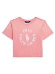 Ralph Lauren Girls Graphic Short Sleeve T-shirt - Ribbon Pink, Pink, Size Age: 3 Years, Women