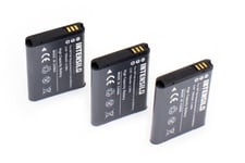INTENSILO 3 x Li-Ion Batterie 700mAh (3.6V) pour appareil photo Samsung DV180F, ES65, ES70, ES71, ES73, ES74, ES75, ES78, ES80 comme BP70a.