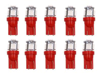 t10 w5w röd Led med 5st 5050SMD chip 12v DC  10-pack